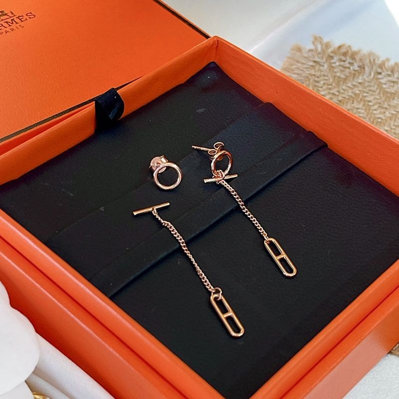 エルメス ファランドール コピー 18K ローズゴールドピアス 3色 H219592B00